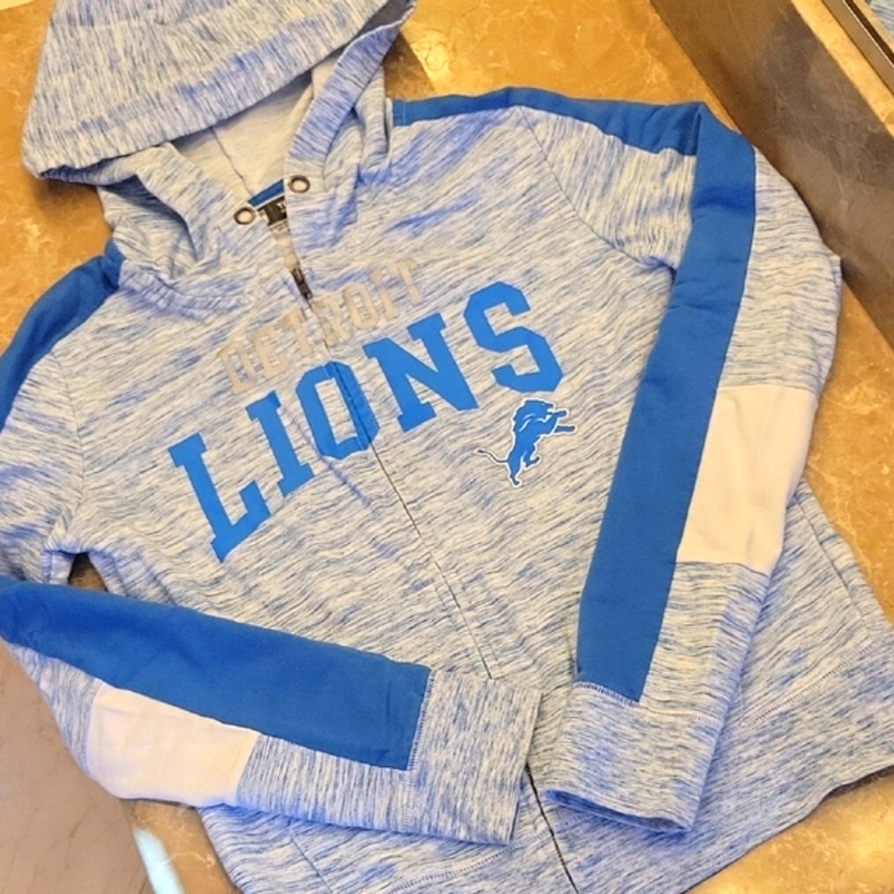 NFL Blue and White Lions Hoodie Zip-up Jacket,  S